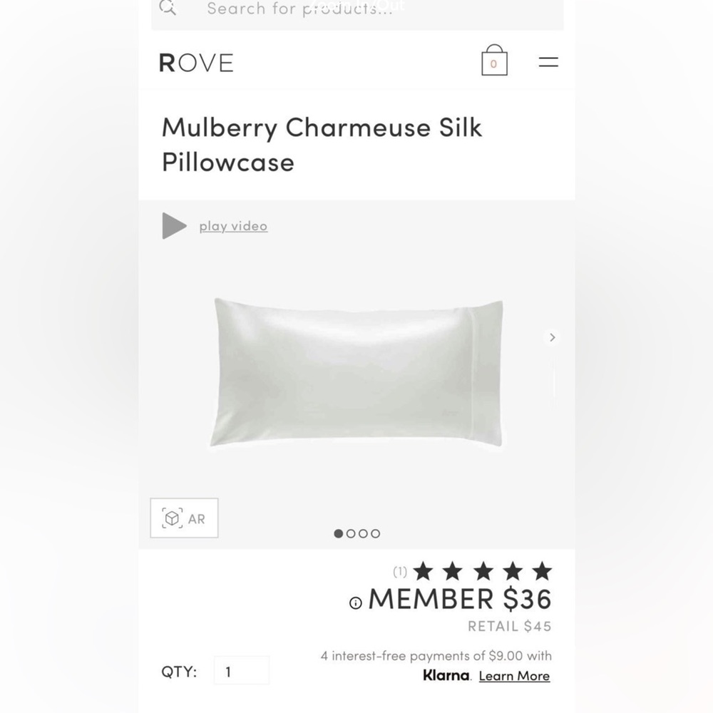 Brand new Rove Concepts Mulberry Charmeuse Silk Pillowcase size King